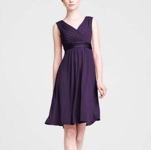 Sleeveless Jersey Dress with Charmeuse Waist Band